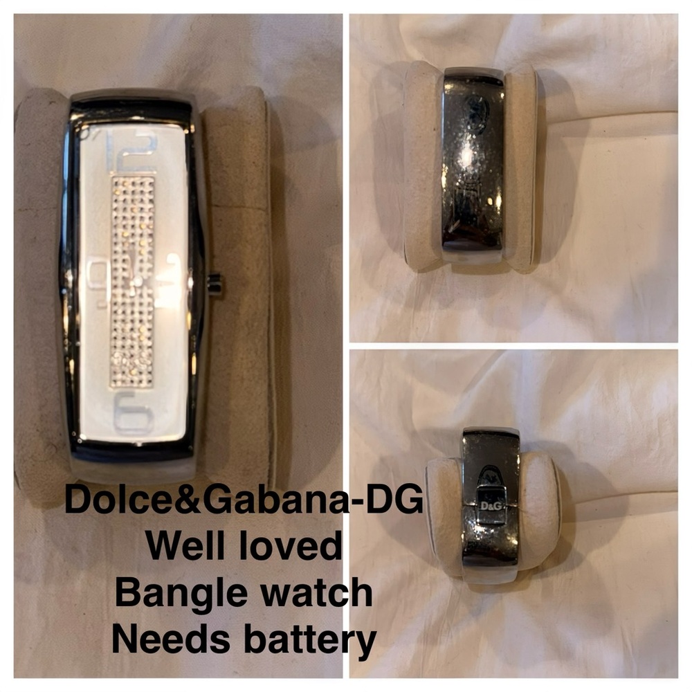 Dolce & Gabbana Metallic Silver Bangle Watch